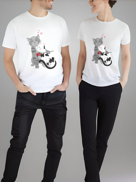 Set-tricouri-cuplu-premium-hay-creations-valentines-day-ziua-indragostitilor-couple-goals-cuddling-cats-albe