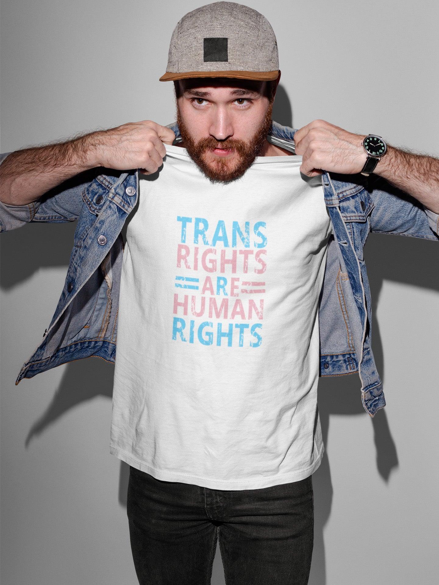 tricou bumbac organic premium vegan lgbt transgender trans rights are human rights