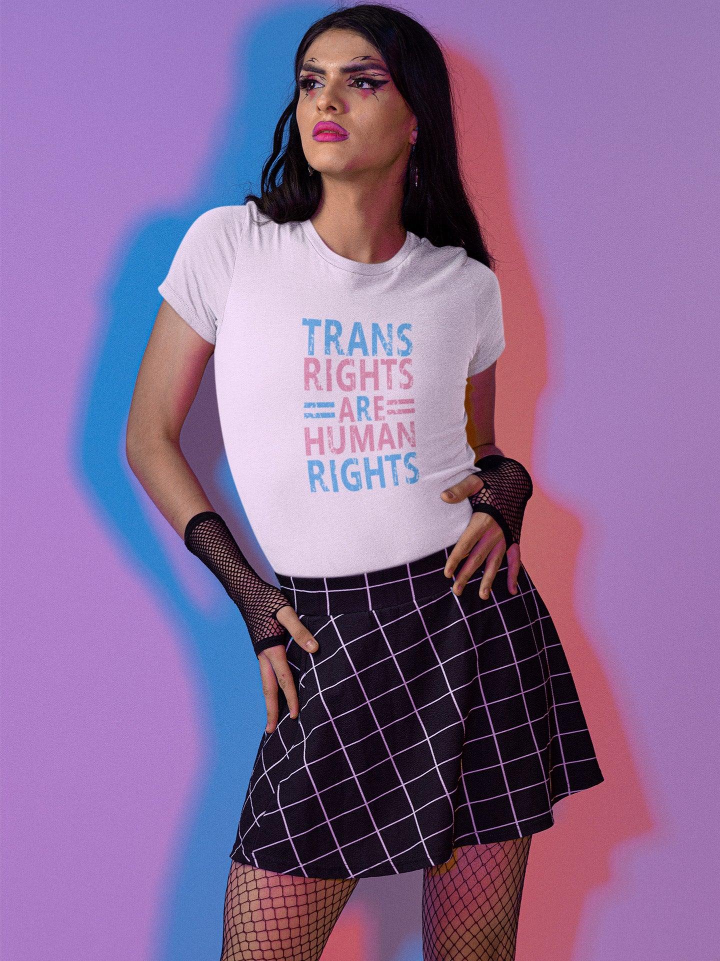 tricou bumbac organic premium vegan lgbt transgender trans rights are human rights