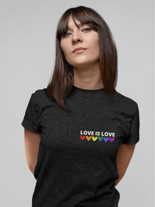 Tricou bumbac premium LGBT - RAINBOW LOVE - HAY Creations