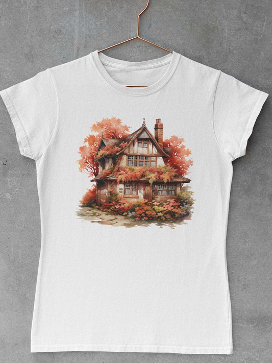 Tricou-bumbac-premium-organic-vegan-toamna-autumn-femei-hay-creations-Autumn-Getaway-alb