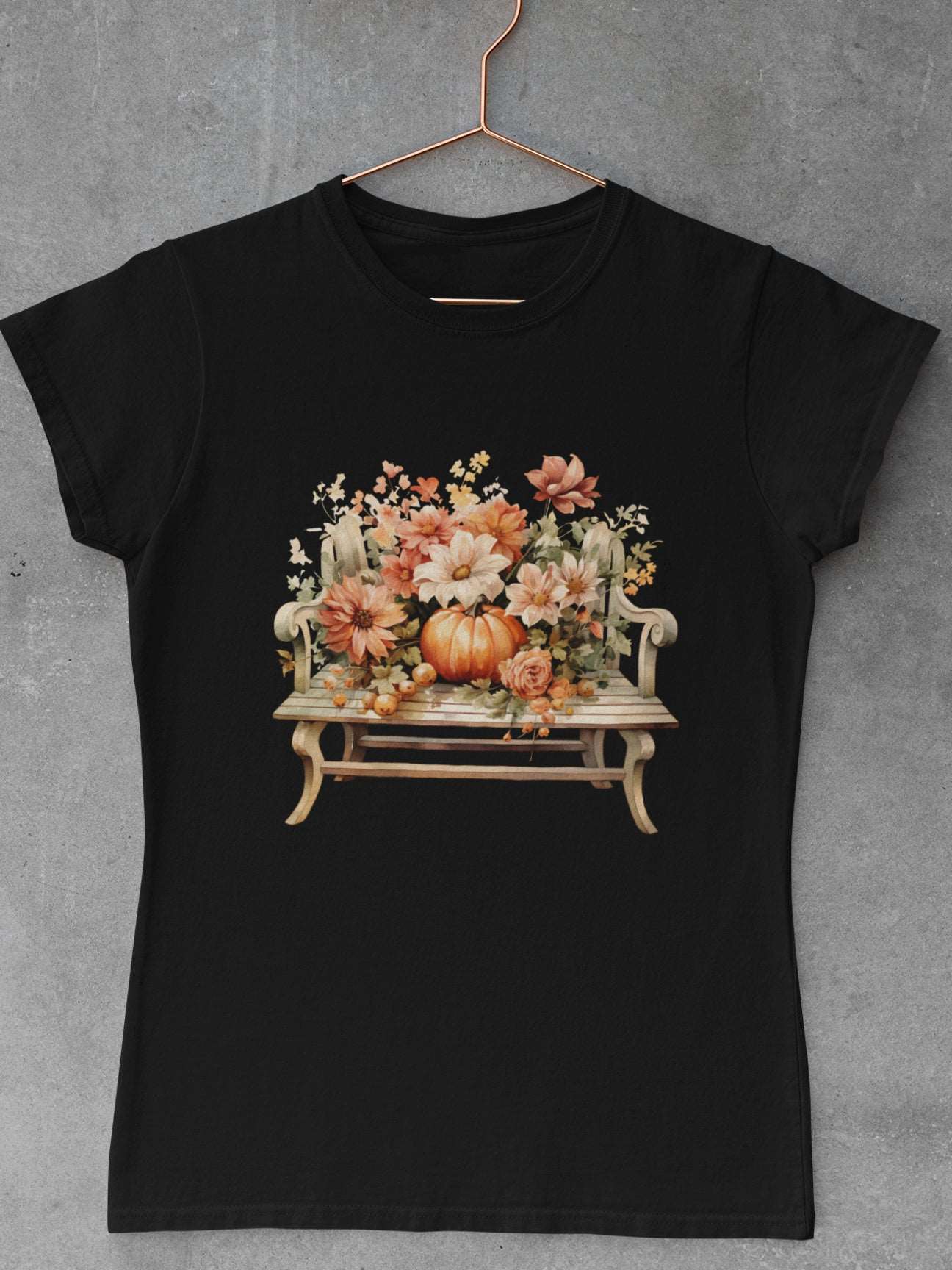 Tricou-bumbac-premium-organic-vegan-toamna-autumn-femei-hay-creations-Bench-Retreat-negru