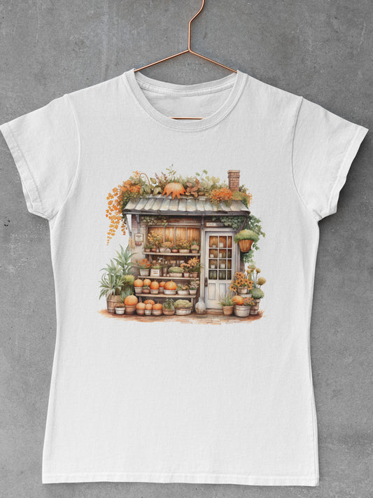 Tricou-bumbac-premium-organic-vegan-toamna-autumn-femei-hay-creations-Whispers-of-Autumn-alb