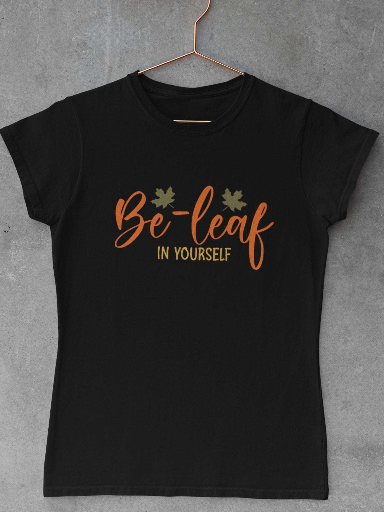 Tricou-bumbac-premium-organic-vegan-toamna-autumn-femei-hay-creations--be-leaf-in-yourself-negru