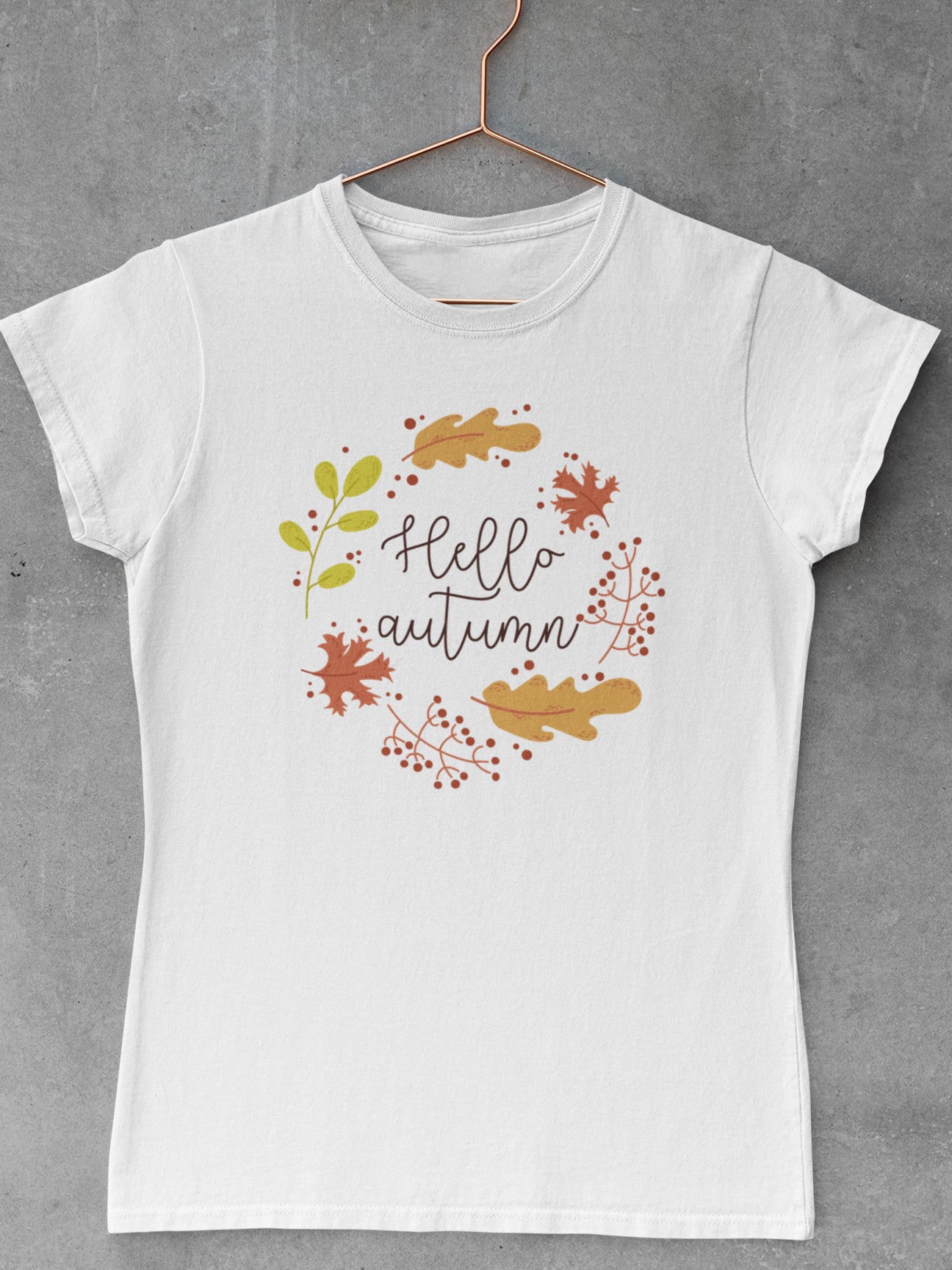 Tricou-bumbac-premium-organic-vegan-toamna-autumn-femei-hay-creations-hello-autumn-alb