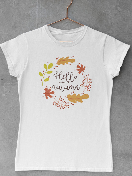 Tricou-bumbac-premium-organic-vegan-toamna-autumn-femei-hay-creations-hello-autumn-alb