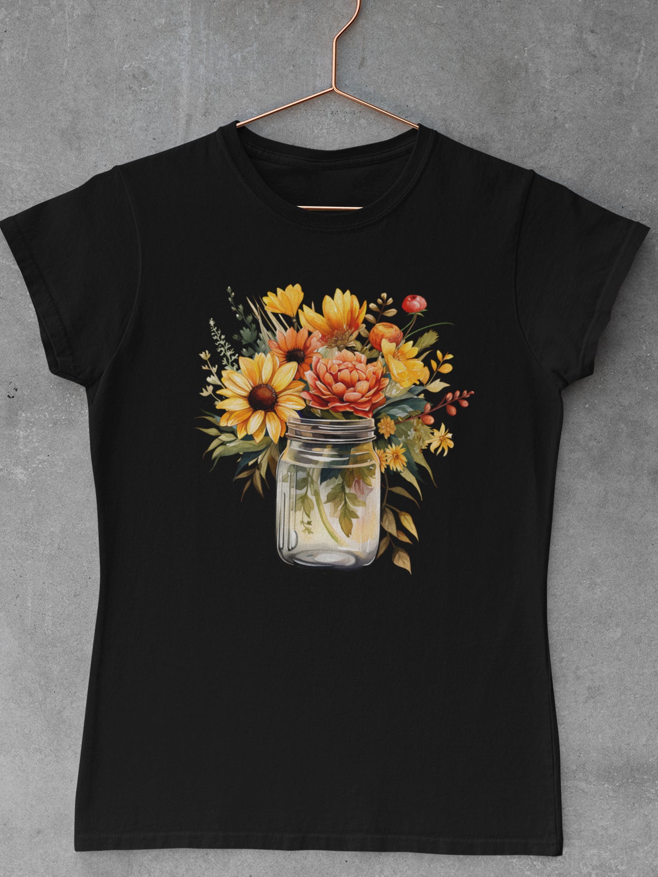 Tricou-bumbac-premium-organic-vegan-toamna-autumn-femei-hay-creations-splendor-in-a-jar-negru