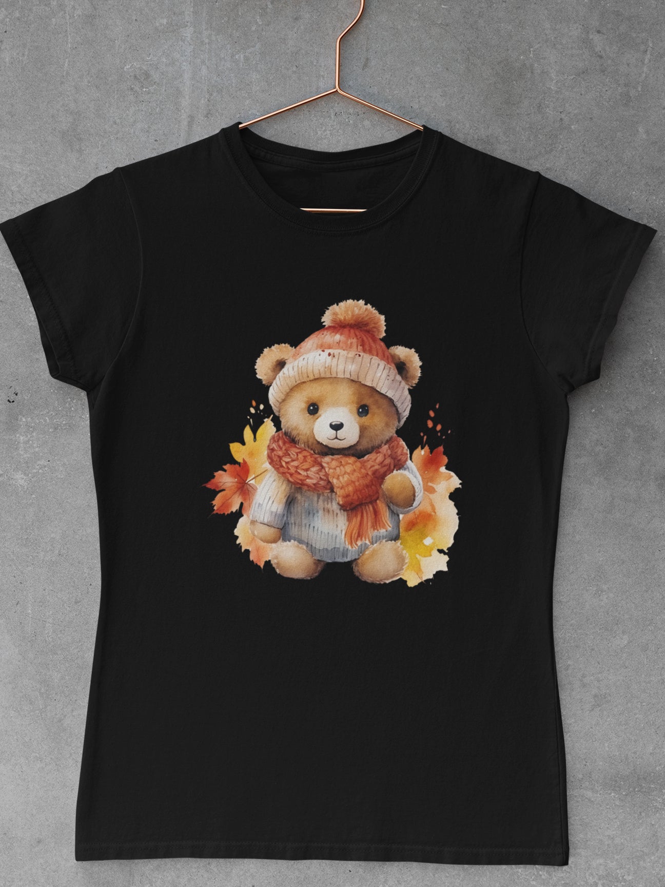 Tricou-bumbac-premium-organic-vegan-toamna-autumn-femei-hay-creations-teddy-fashion-negru