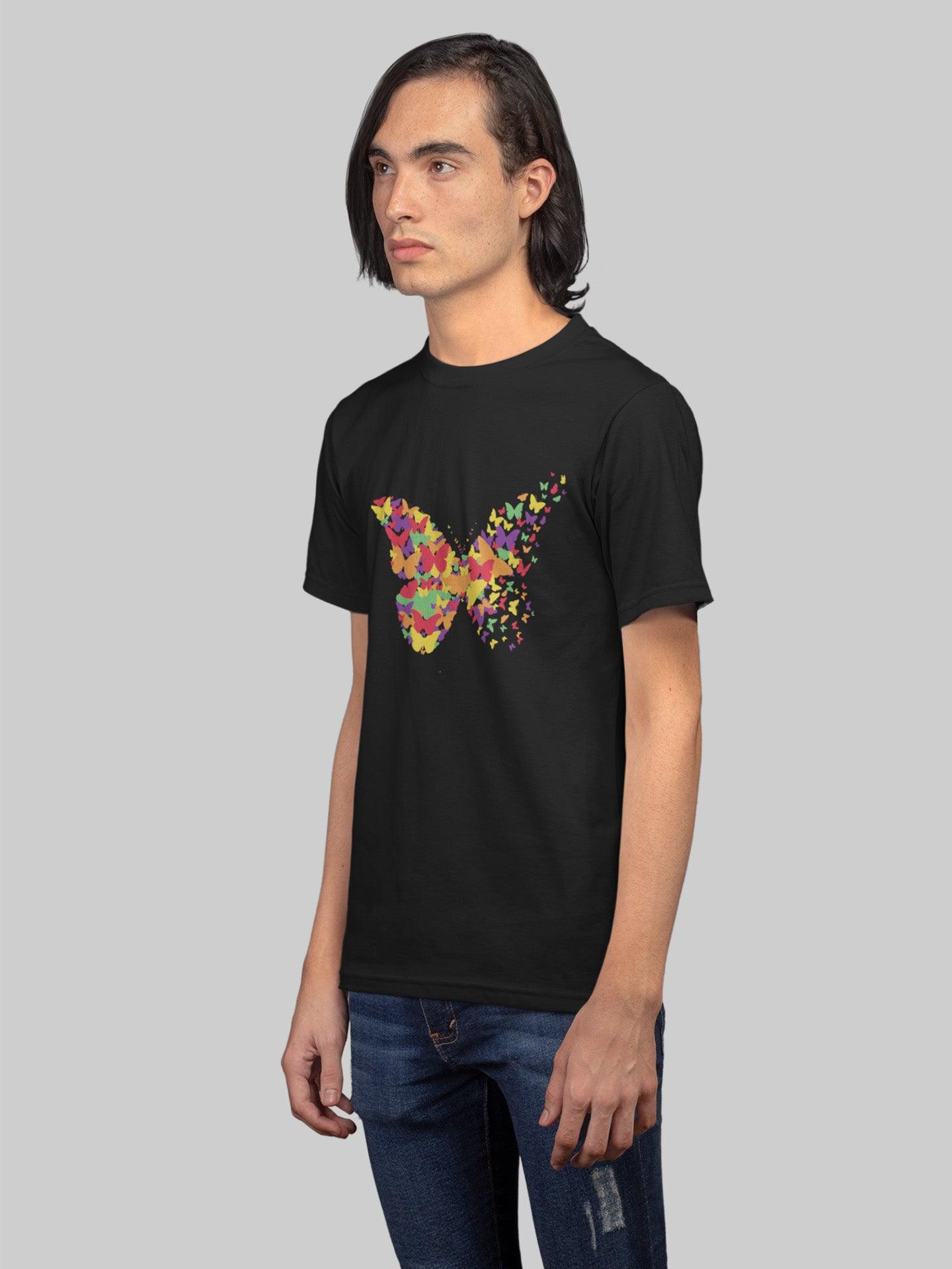 tricou bumbac organic lgbt hay creations rainbow butterfly