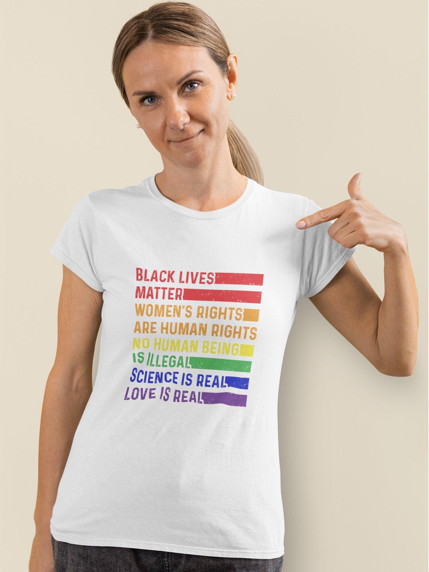 tricou bumbac organic lgbt no human is illegal hay creations