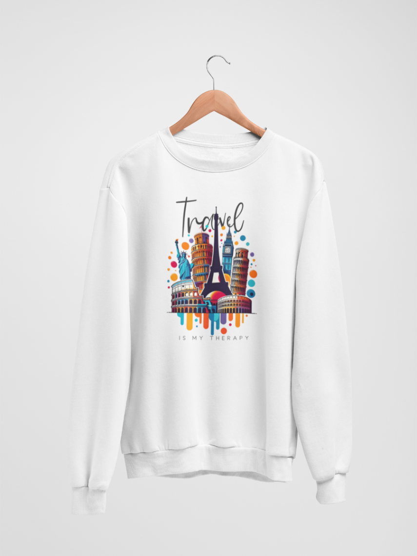   bluza-bumbac-organic-hay-creations-vacanta-travel-is-my-therapy-cadou-alba-sweatshirt