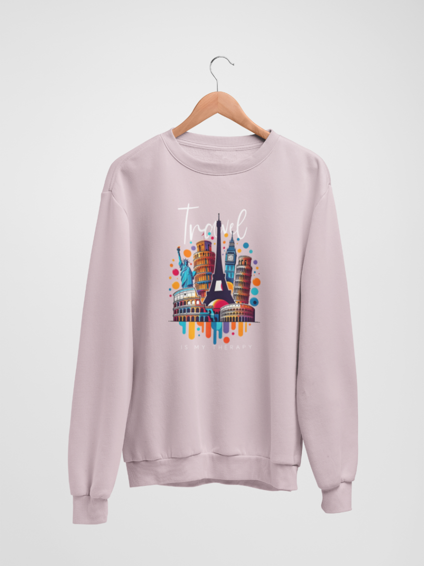 bluza-bumbac-organic-hay-creations-vacanta-travel-is-my-therapy-cadou-roz-sweatshirt