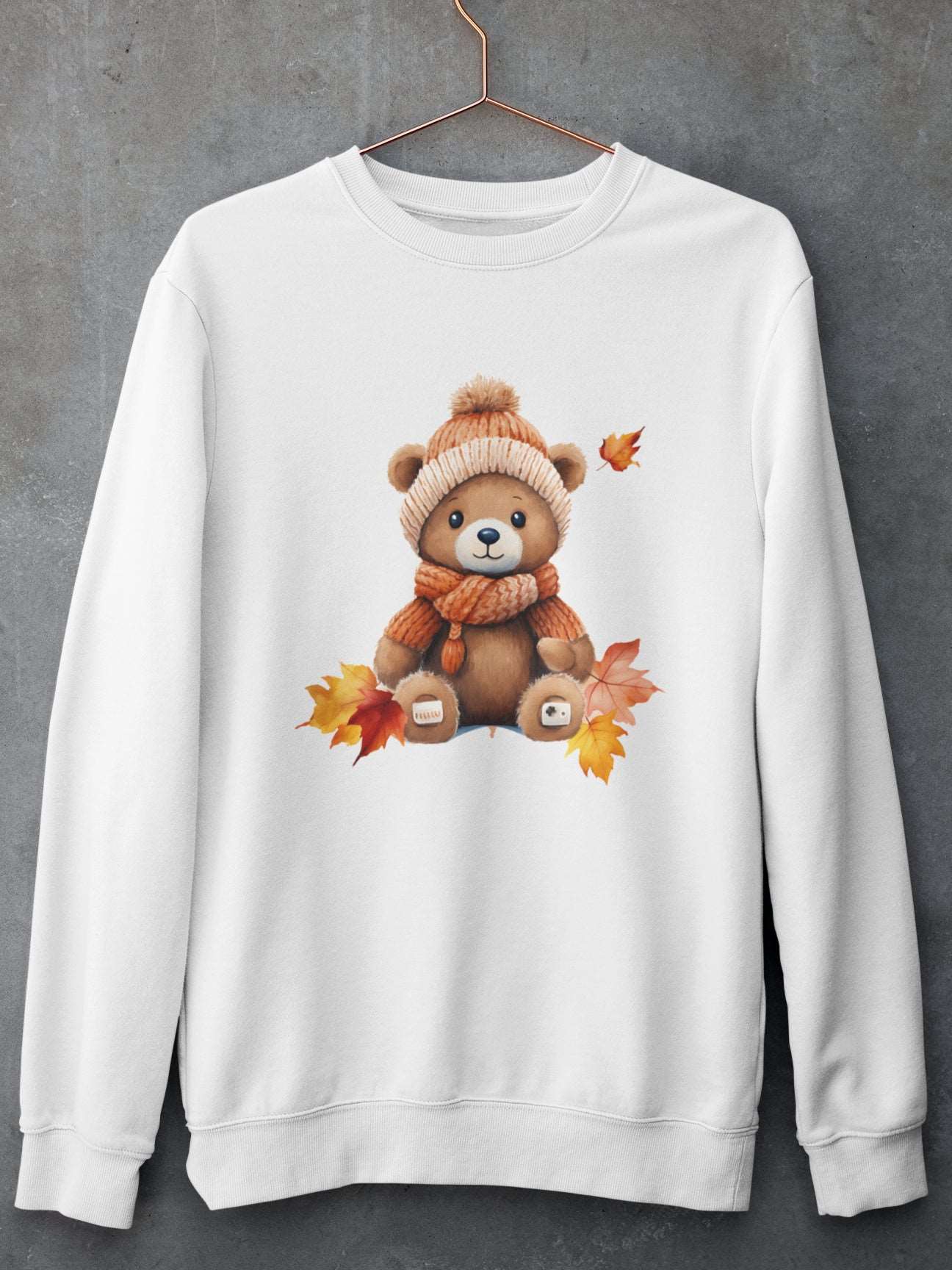     bluza-cu-maneca-lunga-bumbac-premium-organic-vegan-toamna-autumn-femei-hay-creations-cuddly-bear-alba