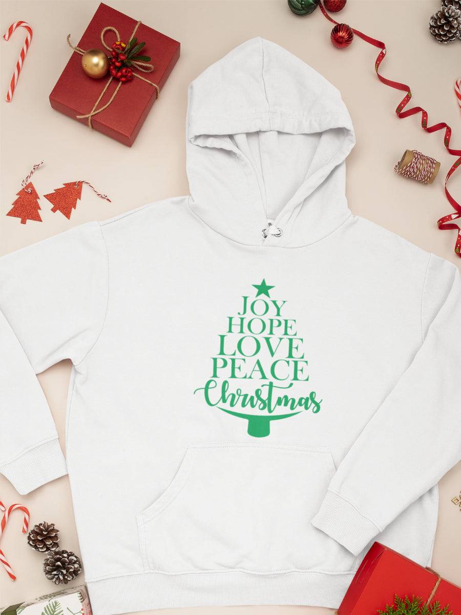 hanorac_bumbac_organic_premium_vegan_cadou_Craciun_Secret_Santa-joy-hope-love-peace-Christmas-alb