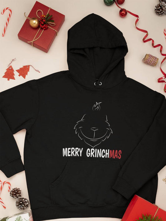 hanorac_bumbac_organic_premium_vegan_cadou_Craciun_Secret_Santa-merry-Grinchmas-negru