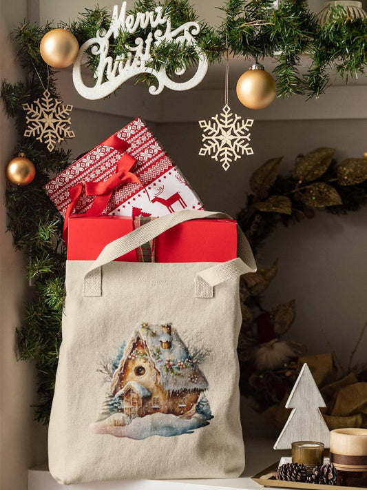 sacosa_textila_bumbac_organic_premium_vegan_cadou_Craciun_Secret_Santa_Gingerbread-house