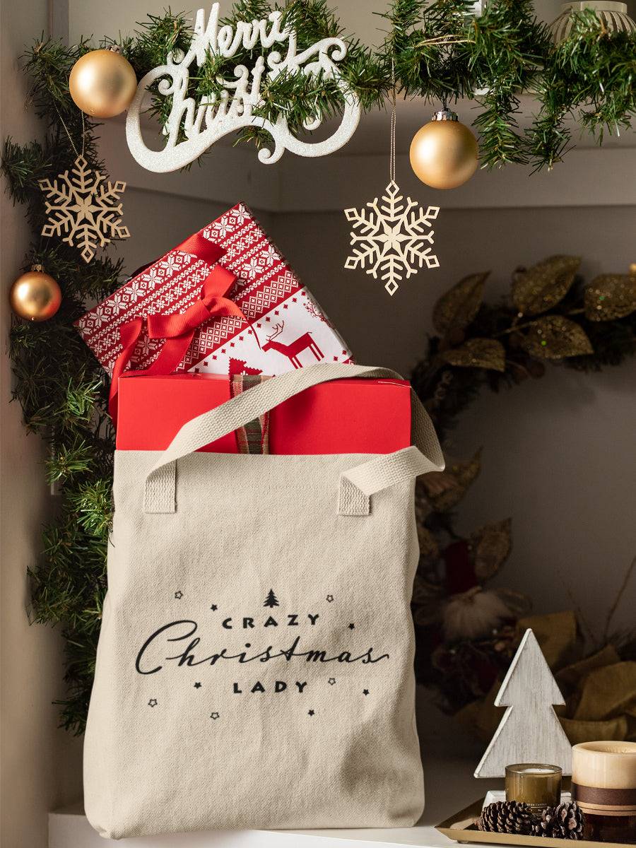 sacosa_textila_bumbac_organic_premium_vegan_cadou_Craciun_Secret_Santa_crazy-Christmas-lady