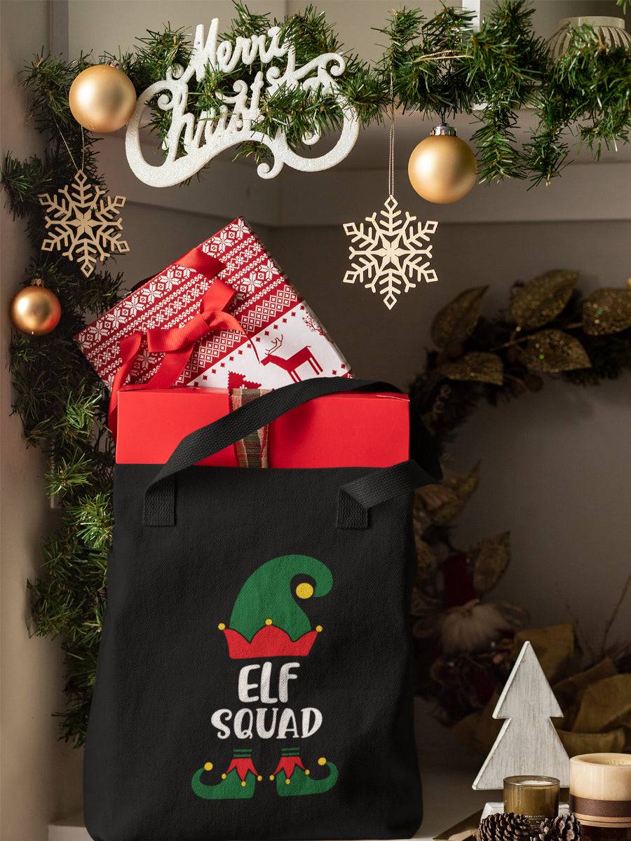 sacosa_textila_bumbac_organic_premium_vegan_cadou_Craciun_Secret_Santa_elf_squad_neagra