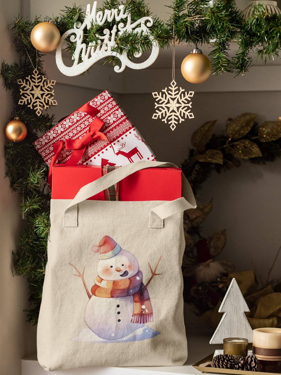 sacosa_textila_bumbac_organic_premium_vegan_cadou_Craciun_Secret_Santa_frosty-the-snowman