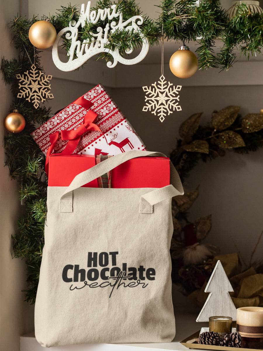 Sacoșă textilă Crăciun HOT CHOCOLATE WEATHER
