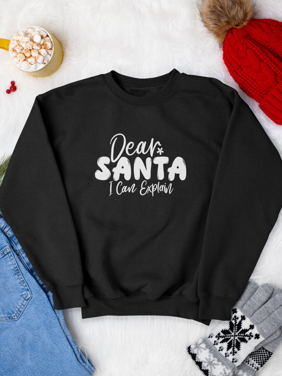     sweatshirt_bumbac_organic_premium_vegan_cadou_Craciun_Secret_Santa_-dear-santa-i-can-explain-negru_bluza_craciun