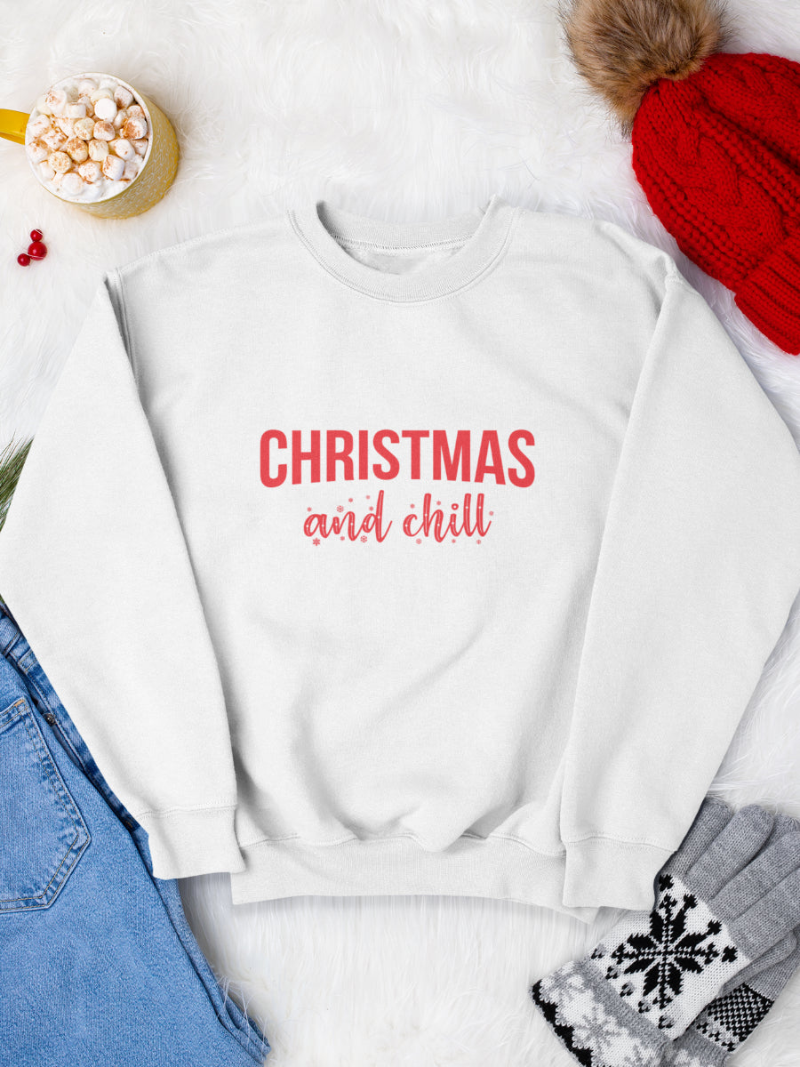 sweatshirt_bumbac_organic_premium_vegan_cadou_Craciun_Secret_Santa_Christmas-and-chill-alb_bluza_craciun