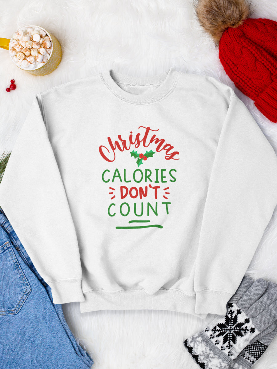 sweatshirt_bumbac_organic_premium_vegan_cadou_Craciun_Secret_Santa_Christmas-calories-dont-count-alb_bluza_craciun