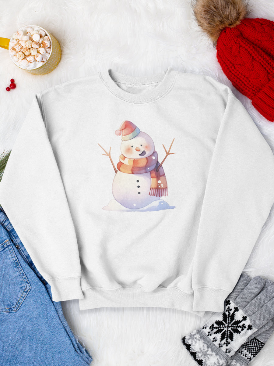    sweatshirt_bumbac_organic_premium_vegan_cadou_Craciun_Secret_Santa_Frosty-the-snowman-alb_bluza_craciun