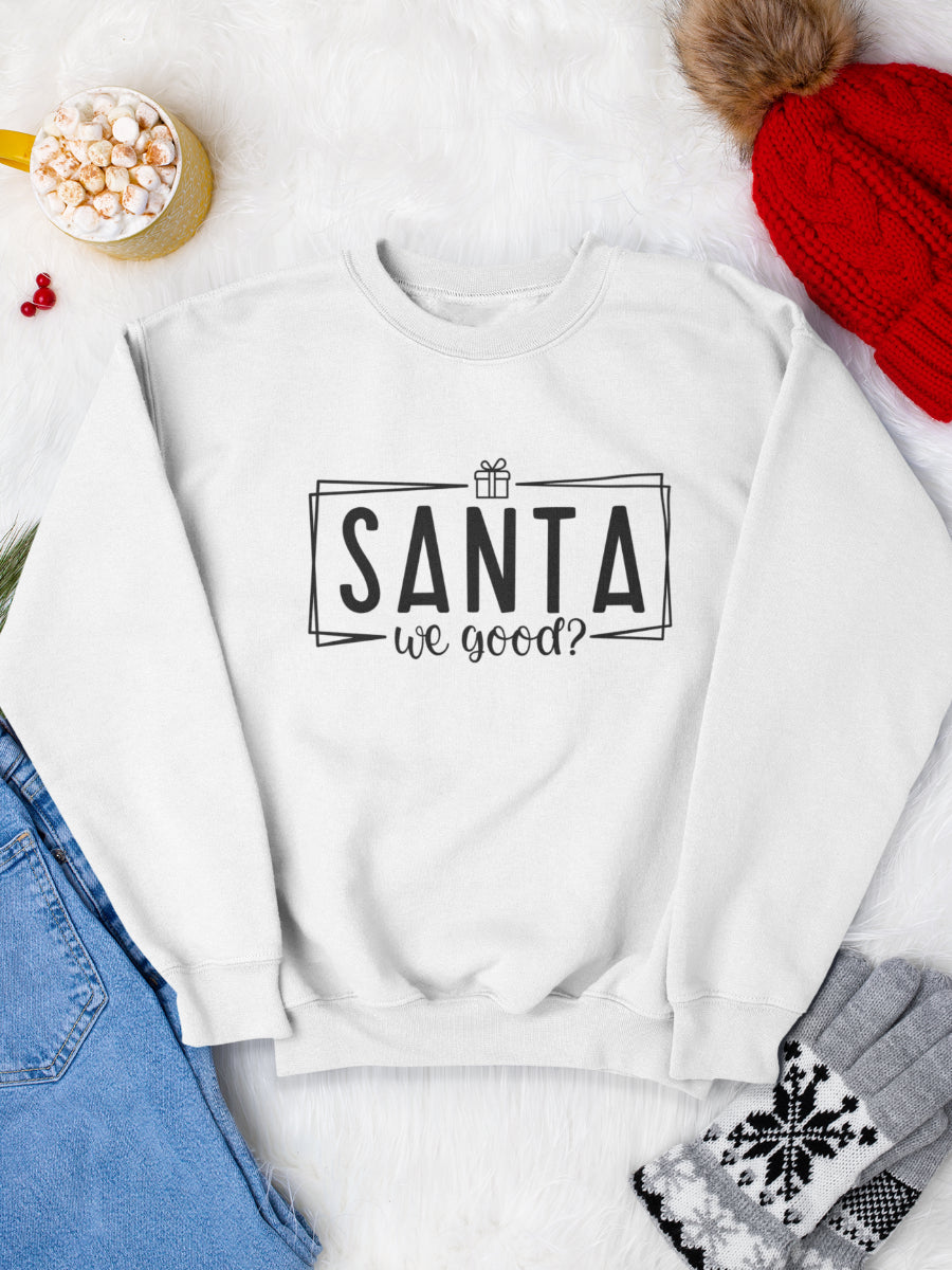 sweatshirt_bumbac_organic_premium_vegan_cadou_Craciun_Secret_Santa_Santa-we-good-alb_bluza_craciun