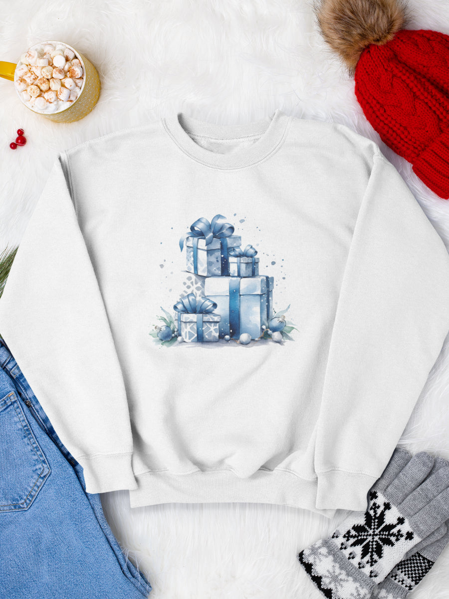 sweatshirt_bumbac_organic_premium_vegan_cadou_Craciun_Secret_Santa_blue-Christmas-alb_bluza_craciun