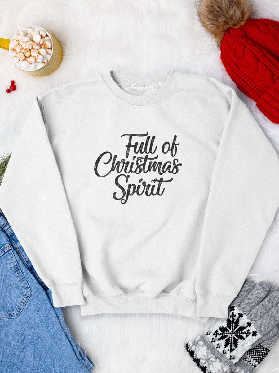 sweatshirt_bumbac_organic_premium_vegan_cadou_Craciun_Secret_Santa_full-of-Christmas-spirit-alb_bluza_craciun