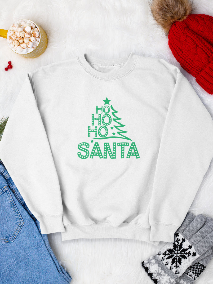    sweatshirt_bumbac_organic_premium_vegan_cadou_Craciun_Secret_Santa_ho-ho-ho-Santa-alb_bluza_craciun