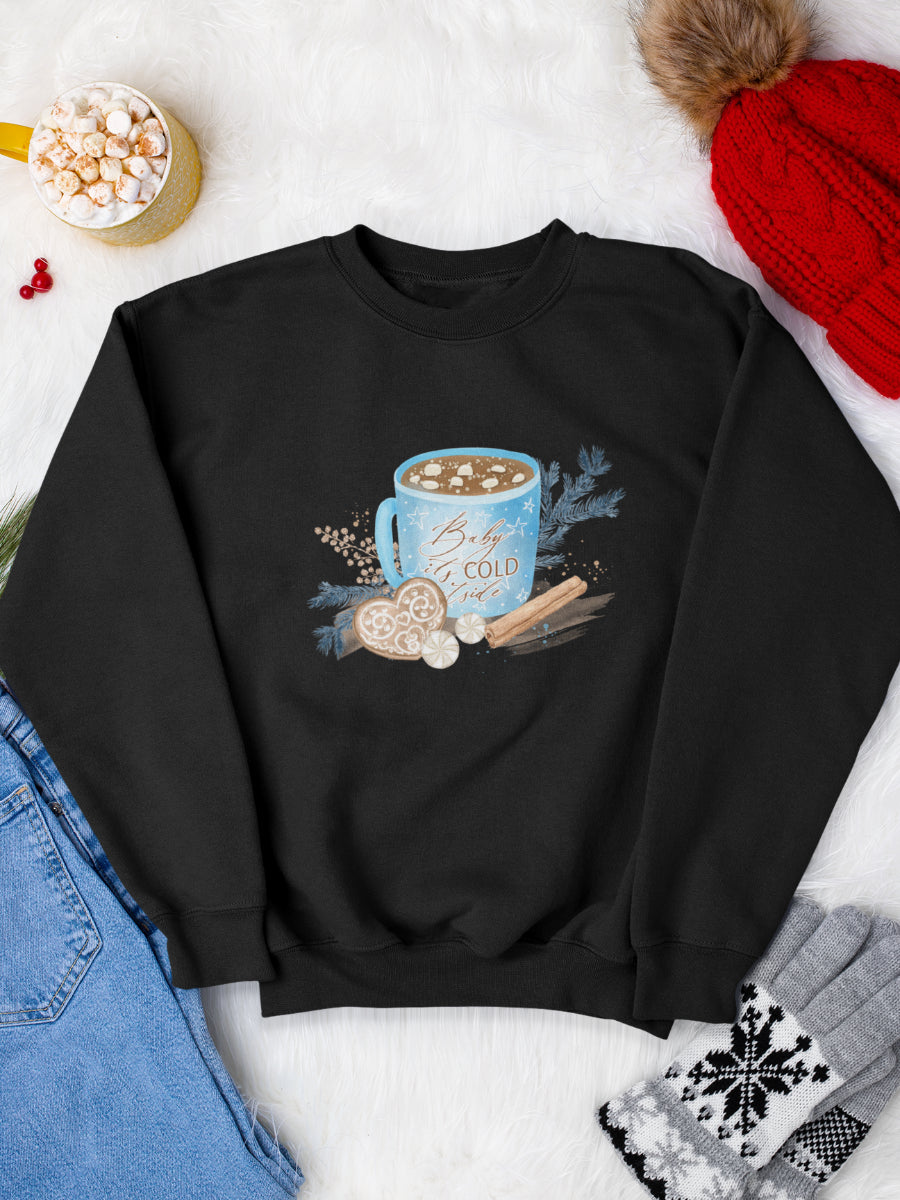     sweatshirt_bumbac_organic_premium_vegan_cadou_Craciun_Secret_Santa_hot-chocolate-in-the-cold-negru_bluza_craciun