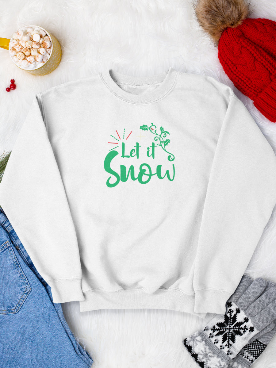 sweatshirt_bumbac_organic_premium_vegan_cadou_Craciun_Secret_Santa_let-it-snow-alb_bluza_craciun