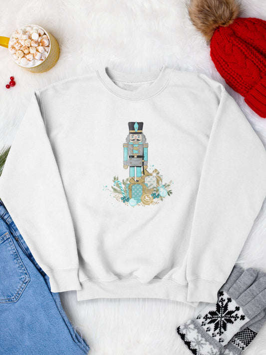 sweatshirt_bumbac_organic_premium_vegan_cadou_Craciun_Secret_Santa_nutcracker-alb_bluza_craciun