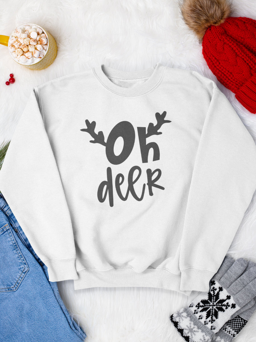 sweatshirt_bumbac_organic_premium_vegan_cadou_Craciun_Secret_Santa_oh-deer-alb_bluza_craciun