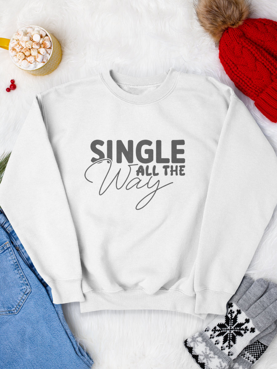     sweatshirt_bumbac_organic_premium_vegan_cadou_Craciun_Secret_Santa_single-all-the-way-alb_bluza_craciun