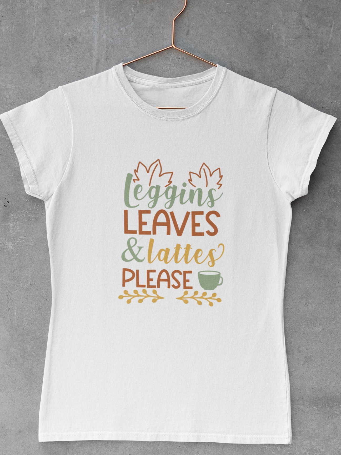 tricou-bumbac-organic-premium-vegan-femei-toamna-alb-autumn-hay-creations-leaves-and-lattes