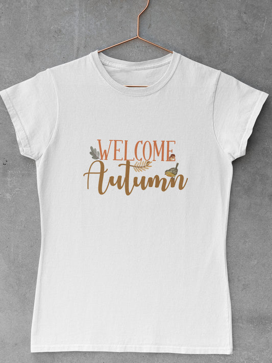 tricou-bumbac-organic-premium-vegan-femei-toamna-autumn-hay-creations-welcome-autumn-alb