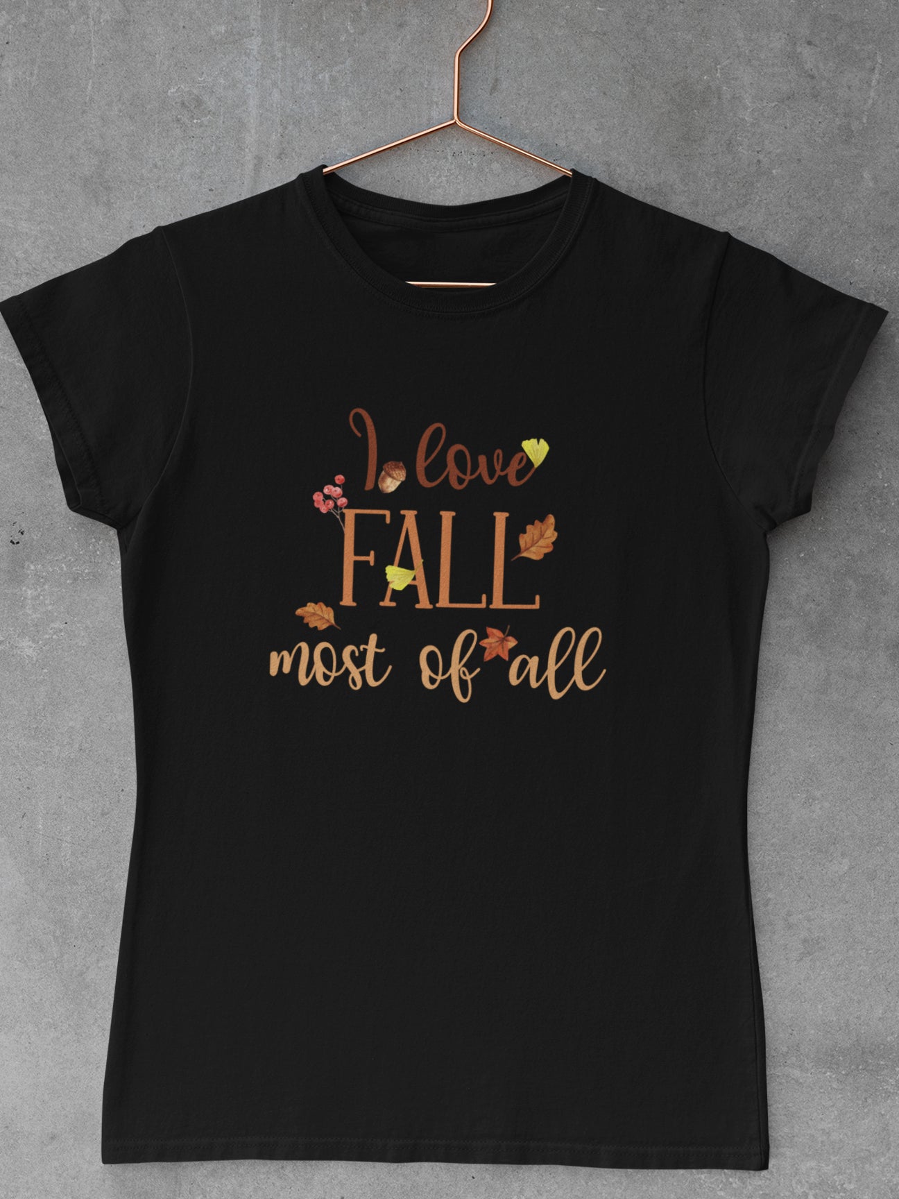 tricou-bumbac-organic-premium-vegan-negru-femei-toamna-autumn-hay-creations-I-love-fall