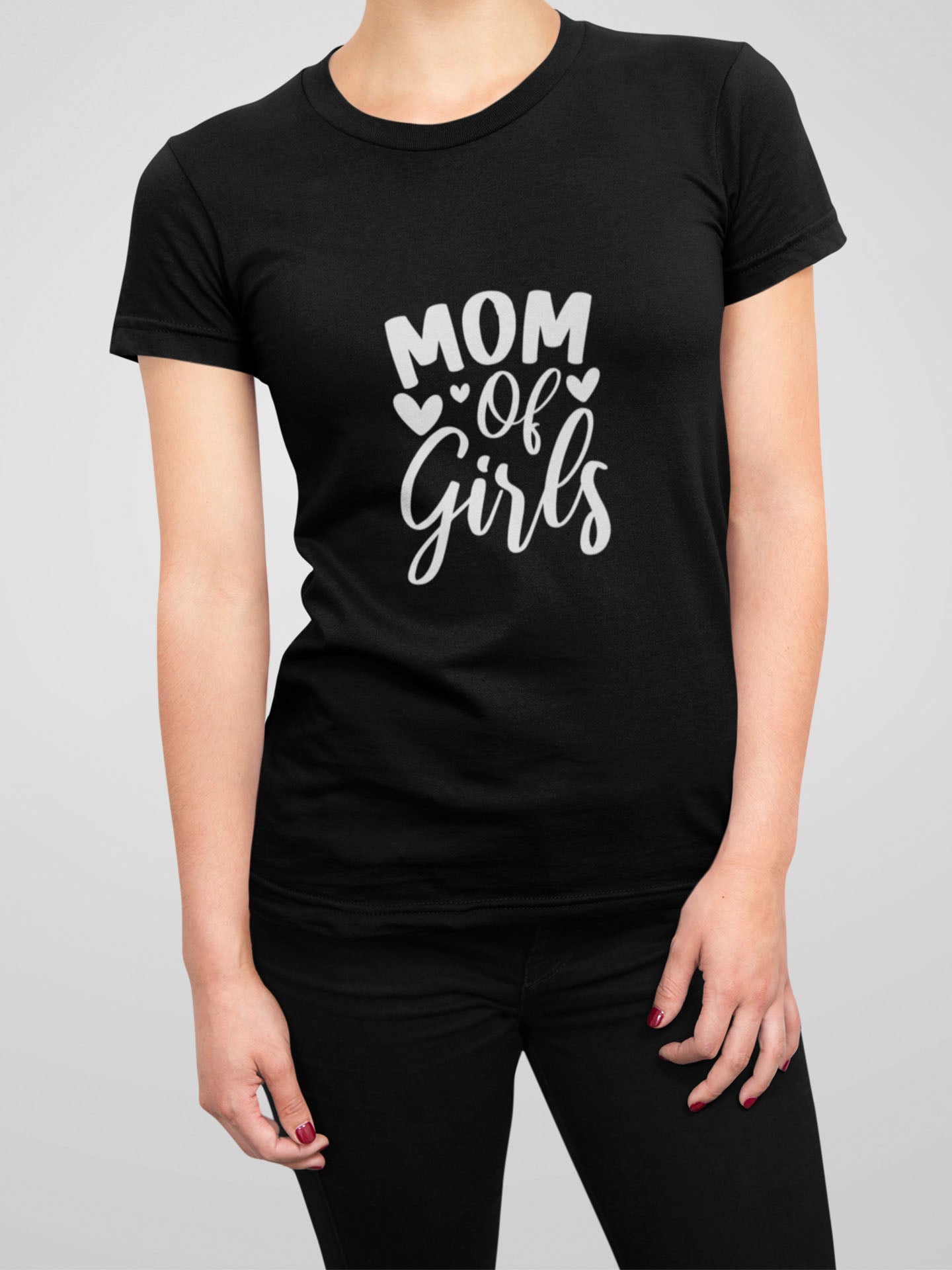 tricou-bumbac-organic-premium-vegan-pentru-mama-mame-hay-creations-colectia-mom-life-mom-of-girls-mama-de-fete-negru