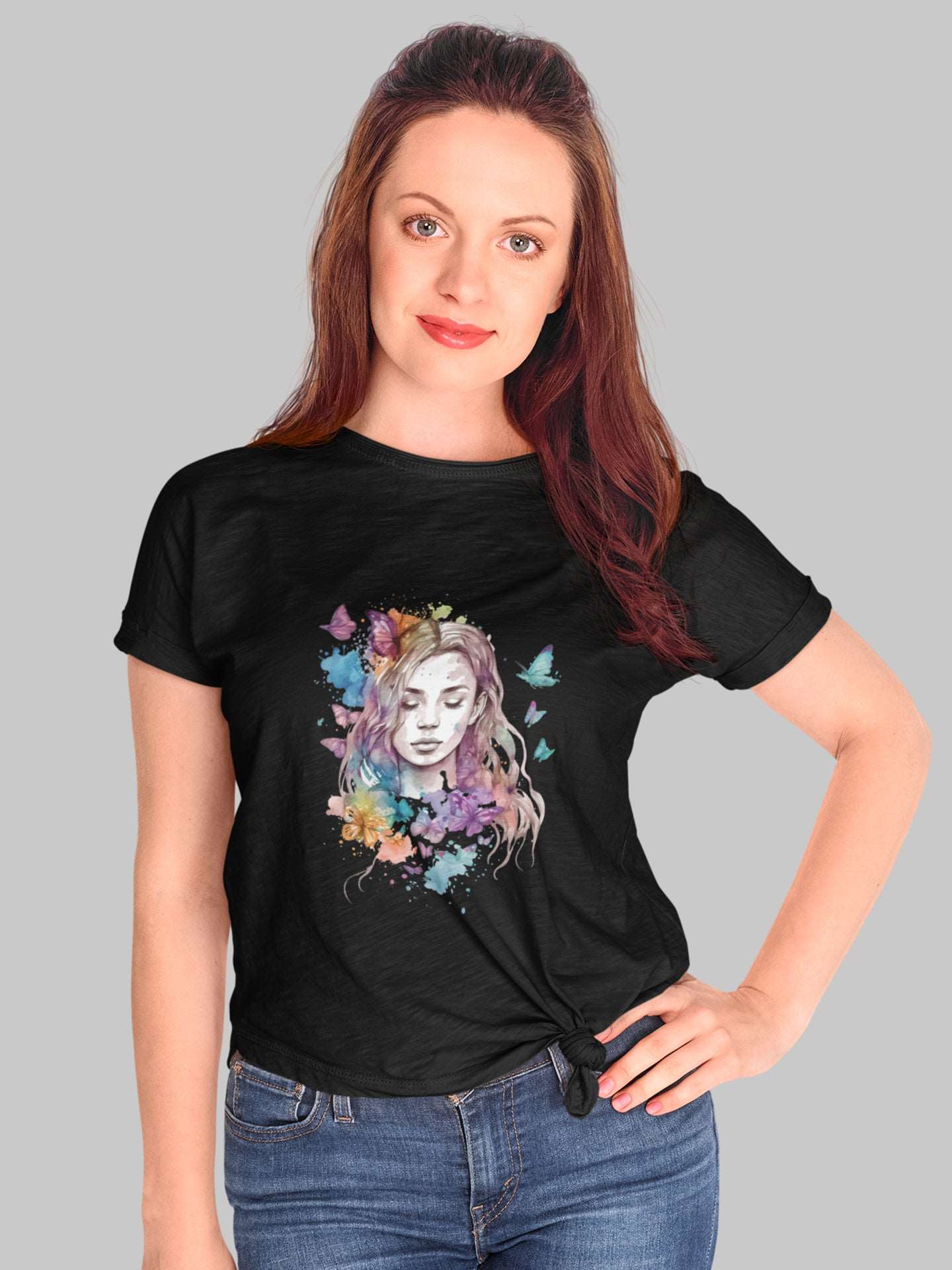 tricou bumbac organic premium vegan butterfly girl hay creations