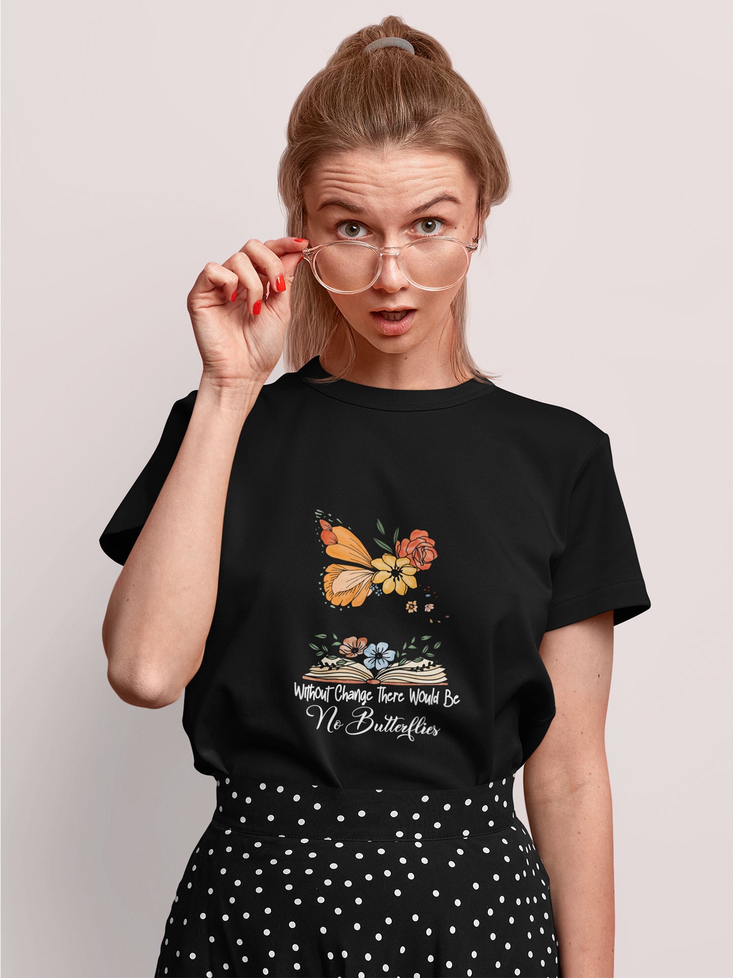 Tricou bumbac organic premium vegan hay creations WITHOUT CHANGE THERE WOULD BE NO BUTTERFLIES