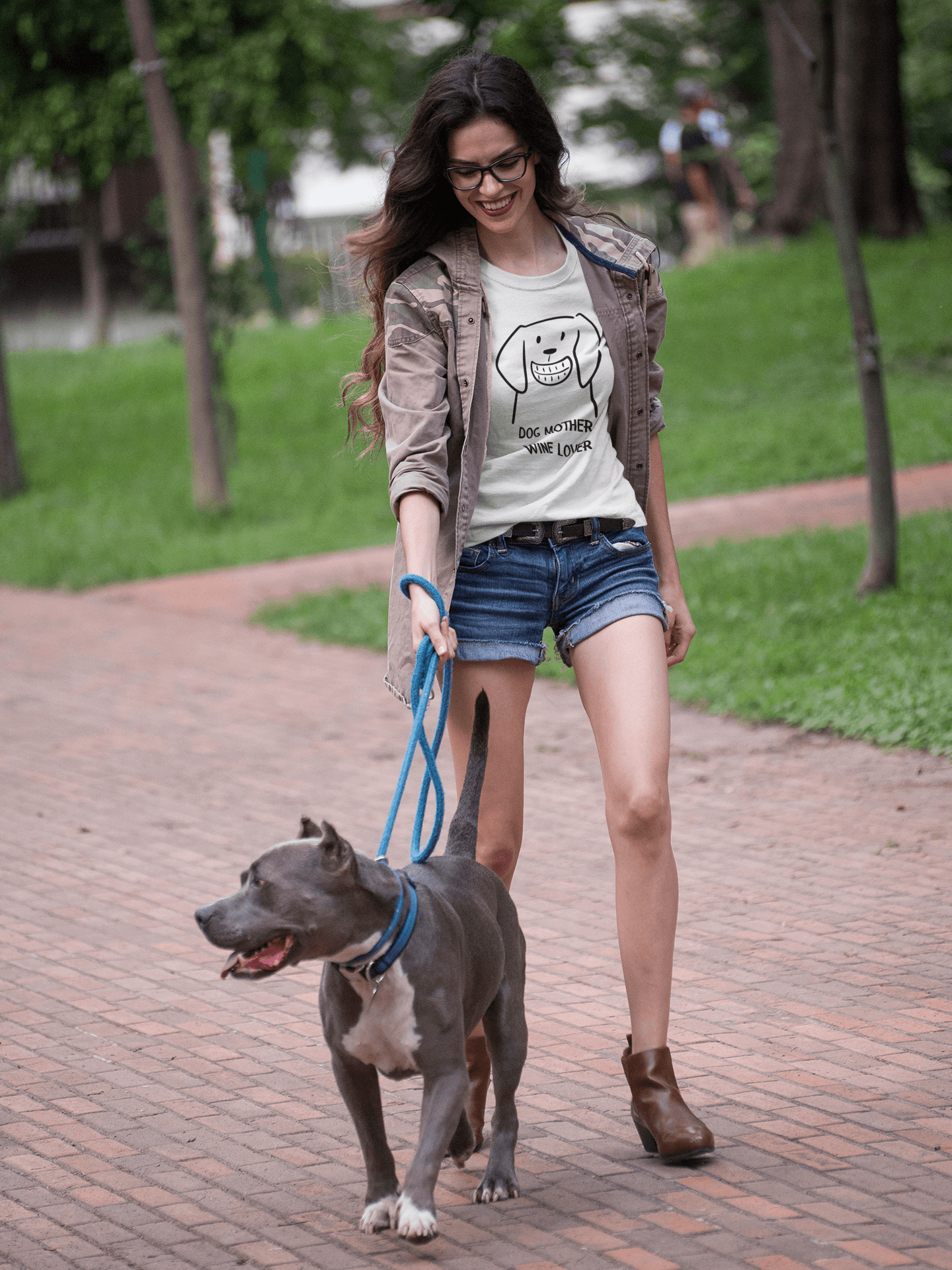 Tricou din bumbac premium | Dog Mother | Wine lover | Femei |