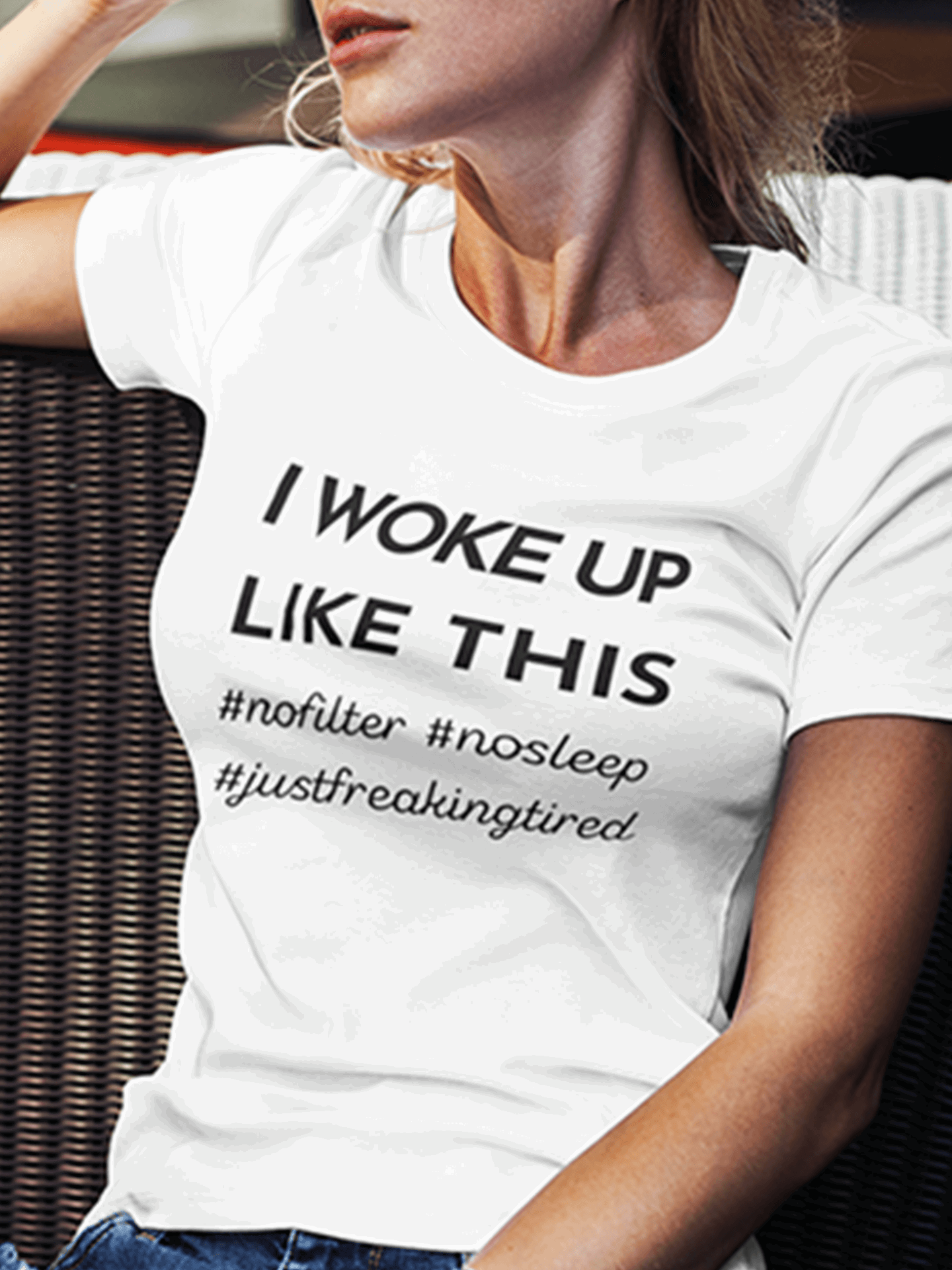 Tricou bumbac premium I WOKE UP LIKE THIS