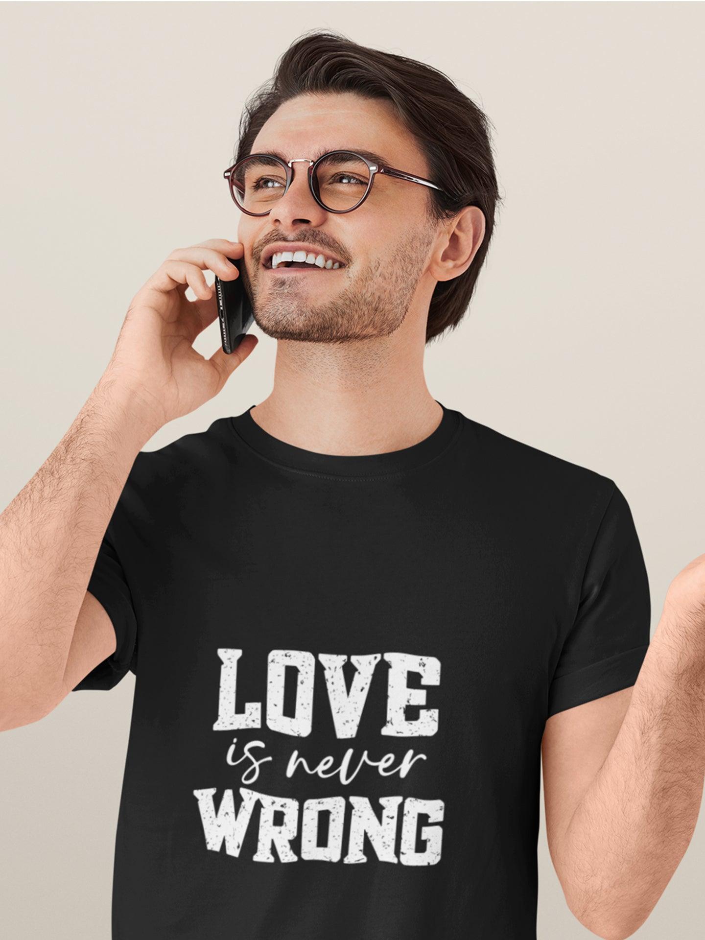 tricou bumbac organic vegan lgbt love is never wrong pride