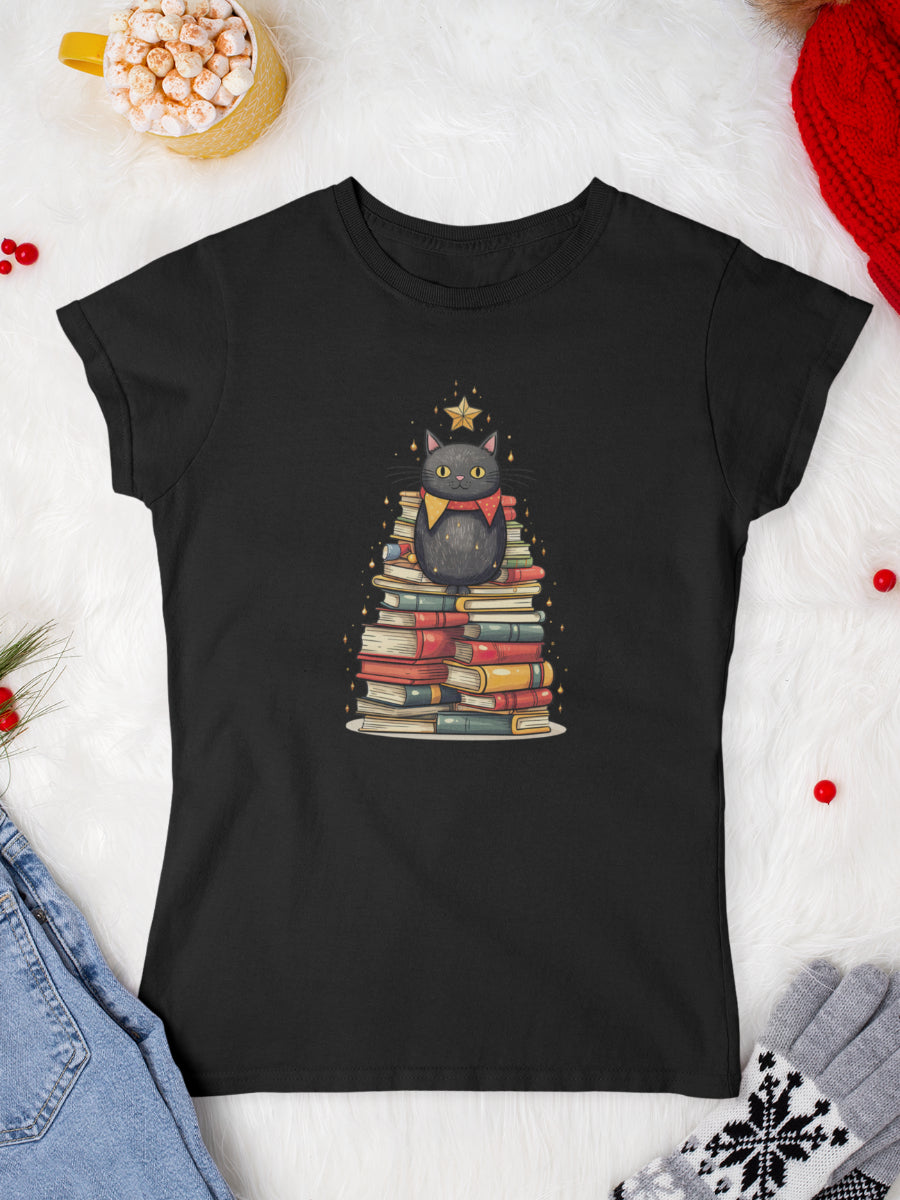    tricou_Craciun_pisici_pisica_bumbac_organic_femei_HAY_Creations_cadou_Meowtastic_Tales-negru