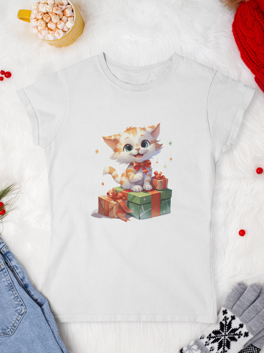 tricou_Craciun_pisici_pisica_bumbac_organic_femei_HAY_Creations_cadou_Purrfect_Gift-alb