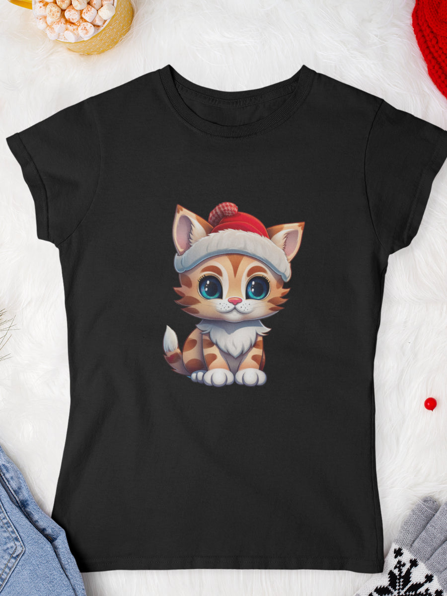    tricou_Craciun_pisici_pisica_bumbac_organic_femei_HAY_Creations_cadou_big-eyes-kitty-negru