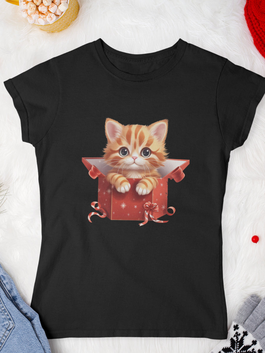 tricou_Craciun_pisici_pisica_bumbac_organic_femei_HAY_Creations_cadou_kitty-in-a-box-negru